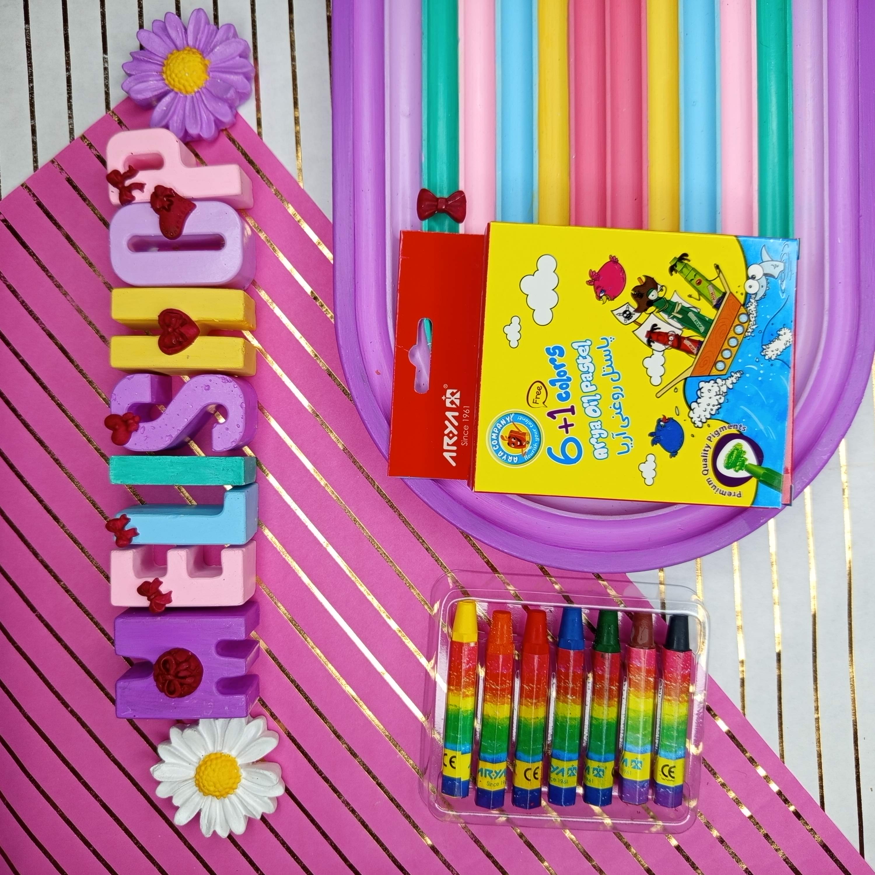 مداد شمعی ۷رنگ آریا